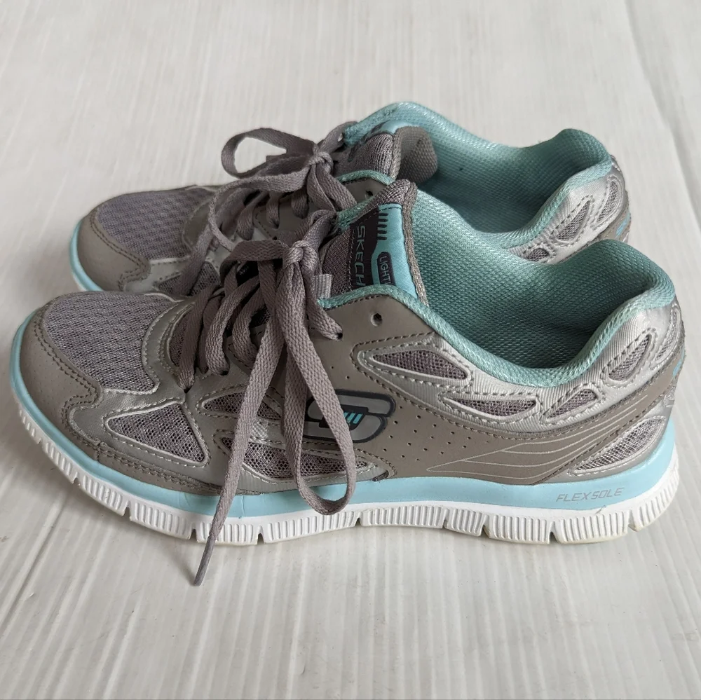 SKECHERS Flex Appeal Align 3.0 lightweight sneakers gray blue running shoes